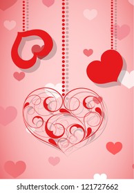 Vector valentine background with heart