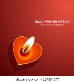 Vector Valentine background: heart candle