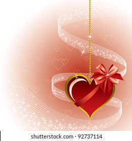 Vector Valentine Background with Heart. Eps10 Format.