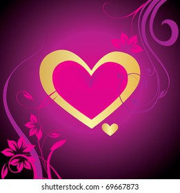 vector Valentine background with hearts