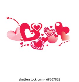 vector Valentine background with hearts