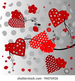 vector valentine background with hearts