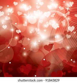 Vector Valentine Background with Hearts. Eps10.