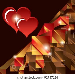Vector Valentine Background with Hearts. Eps10 Format.