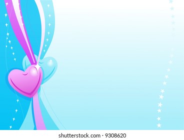 Papel de fondo azul Vector Valentine