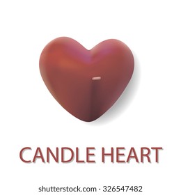vector valentine candle in heart shape