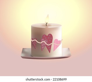 vector valentine candle (with mesh)