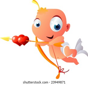 vector valentine card: cupid
