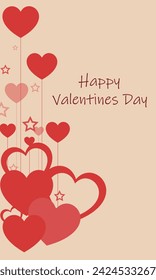 Vector valentine card with hearts pattern and Valentine's day