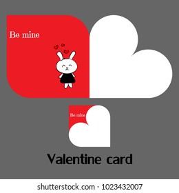 Vector valentine card with rabbit