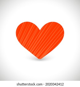 Vector valentine card template with modern heart illustration made from color lines