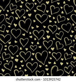 Vector valentine day concept. Card with heart shape seamless pattern