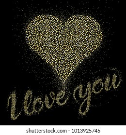 Concepto vectorial de día valentino. Tarjeta con forma cardíaca secuencial y carta que te amo