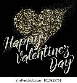 Concepto vectorial de día valentino. Tarjeta con forma de corazón secuencial y con letras Feliz Día de San Valentín