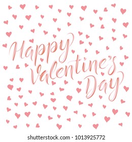 Vector valentine day concept. Card with heart shape, and lettering Happy Valentines Day