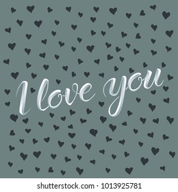 Vektor valentiner Tageskonzept. Karte mit Herzform und Schrift, die ich liebe dich