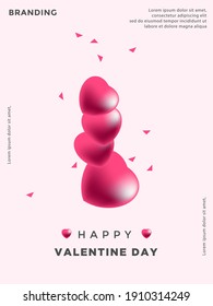 El concepto vectorial de día valentino diseño bola de amor.