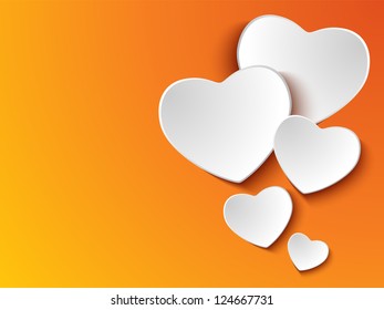 Vector - Valentine Day Heart on Yellow  Background