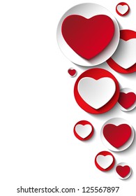Vector - Valentine Day Heart on White Button