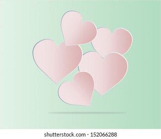Vector - Valentine Day Heart on green Background