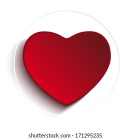 Vector - Valentine Day Heart on White Button