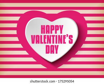Vector - Valentine Day Heart on Retro  Background