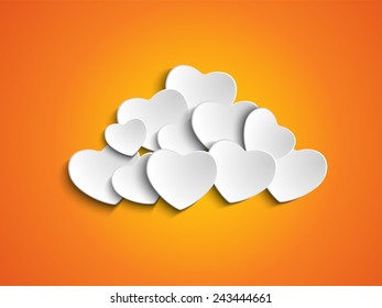 Vector - Valentine Day Heart on Yellow  Background