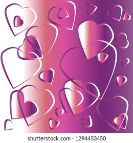 Vector valentine day pattern design. Heart and lips on the pattern . Vector beautifulpattern  for Valentine's Day. Vector gradient background on the pattern .