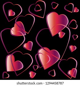 Vector valentine day pattern design. Heart and lips on the pattern . Vector beautiful pattern for Valentine's Day. 