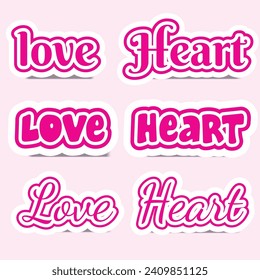 Vector Valentine Day Sticker set collection