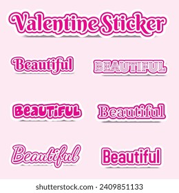 Vector Valentine Day Sticker set collection