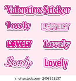 Vector Valentine Day Sticker set collection