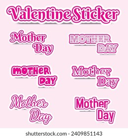 Vector Valentine Day Sticker set collection