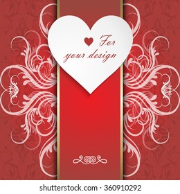 Vector Valentine Day Theme, Background with  glittering hearts