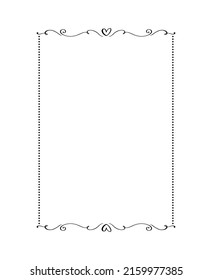 Vektor Valentine Rahmen mit Herzen. Kalligrafisches Dekor für Dekorationstext, Design der Hochzeitseinladung, Liebe romantische Grußkarte.