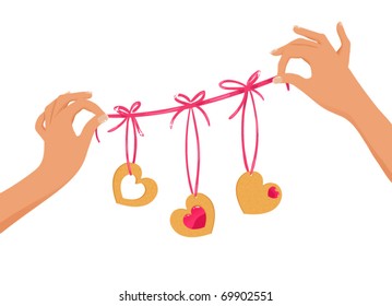 Vector Valentine garland