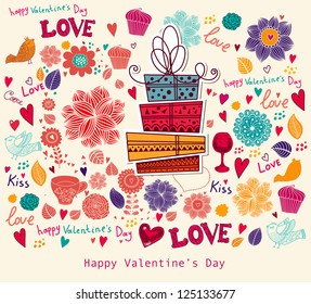Tarjeta de felicitación Vector Valentine