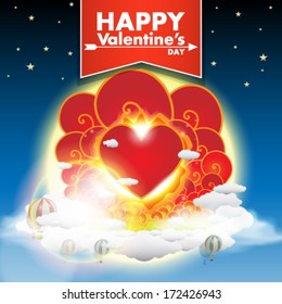 Vector Valentine heart background illustration