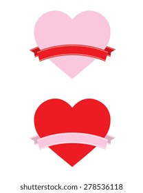 Vector Valentine Heart and Banner Set