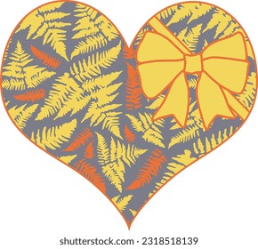 Vector valentine heart with bow