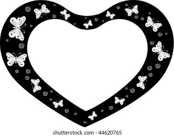 vector valentine with heart and butterfly