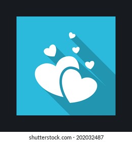 Vector valentine heart flat web icon