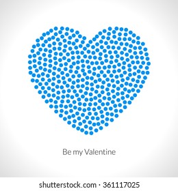 Vector Valentine heart shape filled with red circles. Holiday shape
