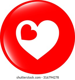 vector Valentine heart sign, web button isolated on white