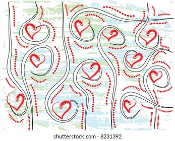 vector valentine hearts