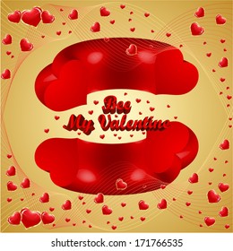 Vector Valentine Hearts 3d