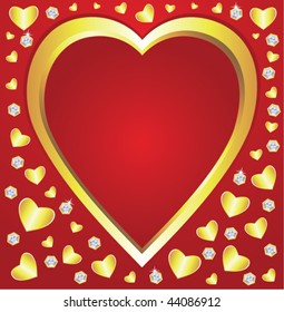 vector valentine hearts and diamond