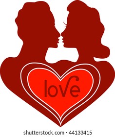 Vector Valentine Icon Love Logo with Text.