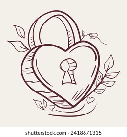 colección de elementos de día del doodle vectorial valentine key love