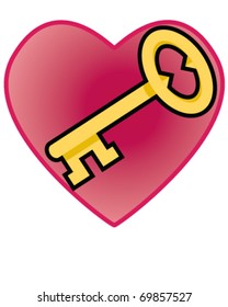vector valentine key to my heart
